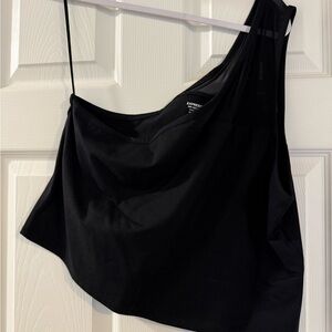 Express Black Body Contour Top One Shoulder